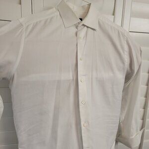 Ike Behar Men's White button- long sleeve shirt size 16.5